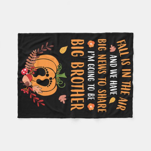 Herfst Zwangerschap Aankondiging Broedernajaar Fleece Deken (Voorkant (Horizontaal))