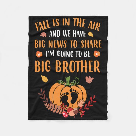 Herfst Zwangerschap Aankondiging Broedernajaar Fleece Deken (Voorkant)