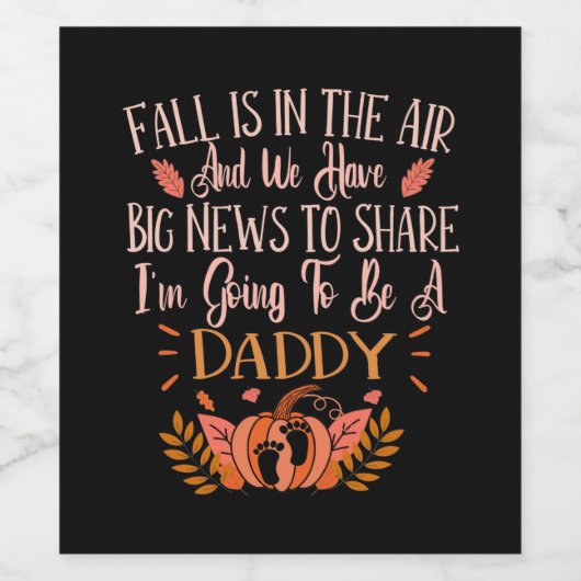 Herfst Zwangerschap Aankondiging om een papaverher Wijn Etiket (Enkel label)