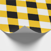 Herfst zwart geel en wit patroon cadeaupapier (Hoek)