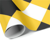 Herfst zwart geel en wit patroon cadeaupapier (Rol Hoek)