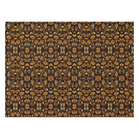 Herfst Zwart Sinaasappel Bruin  gebladerte Tafelkleed (Voorkant (Horizontaal))