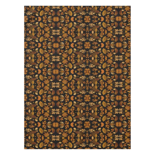 Herfst Zwart Sinaasappel Bruin gebladerte Tafelkleed (Voorkant)