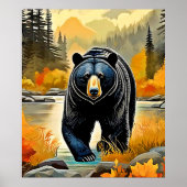 Herfst Zwarte Beer Poster (Voorkant)
