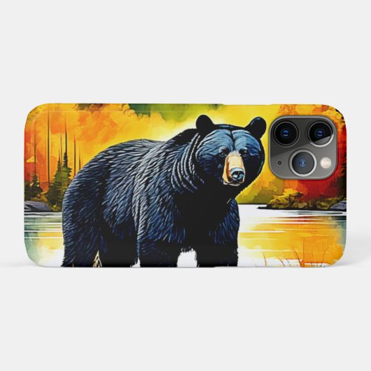 Herfst Zwarte Beer Rivier Ontwerp Case-Mate iPhone Case (Achterkant (horizontaal))