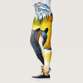 Herfst Zwarte Beer Rivier Ontwerp Leggings (Links)