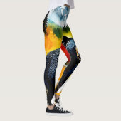 Herfst Zwarte Beer Rivier Ontwerp Leggings (Rechts)