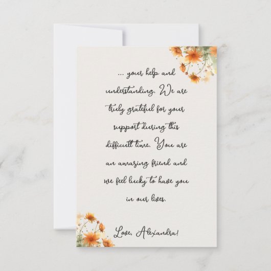 Herfst Zwarte Kat & Pompoenen Bedankkaart (Achterkant)