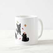 Herfst Zwarte Kat Silhouetten Koffiemok (Voorkant rechts)