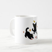 Herfst Zwarte Kat Silhouetten Koffiemok (Voorkant links)