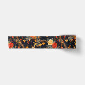 Herfst Zwarte Sinaasappelblad Chinoiserie Satijnen Lint (Voorkant)