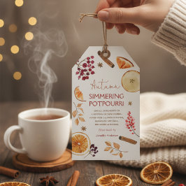 Herfstachtig sudderend potpourri cadeaulabel