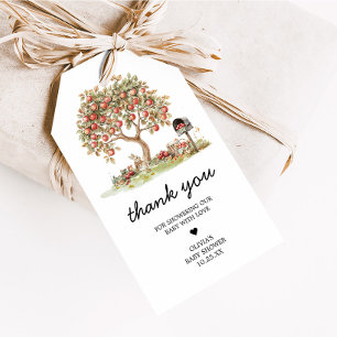 Herfstappel van onze ogen baby shower favor tags cadeaulabel