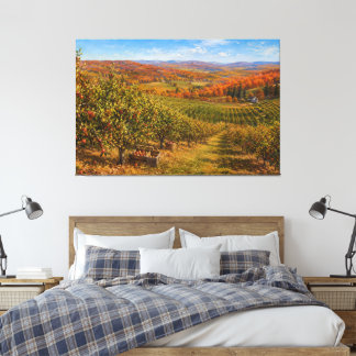 Herfstappelboomgaardlandschap Canvas Afdruk