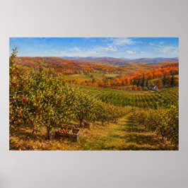 Herfstappelboomgaardlandschap Poster