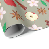 Herfstappels, bloemen, steranijs Thanksgiving Cadeaupapier (Rol Hoek)