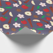 Herfstappels en bloeibloemen Herfst Naadloos Cadeaupapier (Hoek)