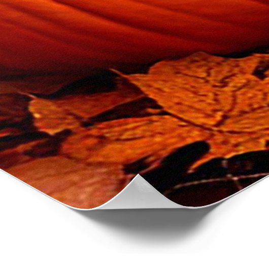 Herfstarrangement van pompoenen met bladeren poster (Hoek)