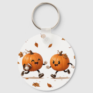 Herfstbal Pompoen Football Herfstbladeren Sleutelhanger