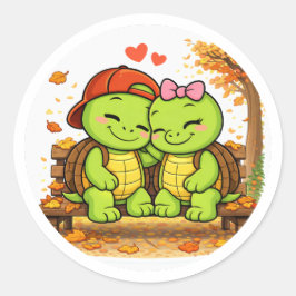 Herfstbank Ronde Sticker