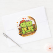 Herfstbank Ronde Sticker (Envelop)