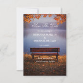 Herfstbankje aan het meer Romantisch Save The Date (Voorkant)