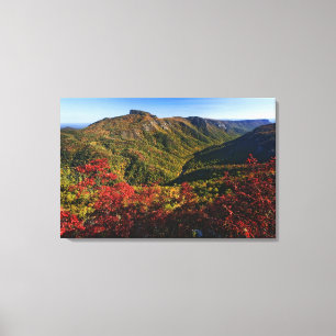 Herfstbeeld van Linville Gorge vaak genoemd de Canvas Afdruk