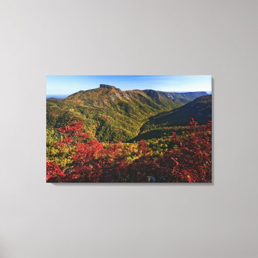 Herfstbeeld van Linville Gorge vaak genoemd de Canvas Afdruk (Voorkant)