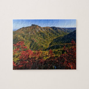 Herfstbeeld van Linville Gorge vaak genoemd de Legpuzzel