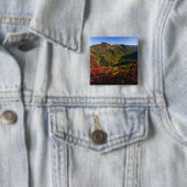 Herfstbeeld van Linville Gorge vaak genoemd de Vierkante Button 5,1 Cm (In situ)