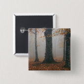 Herfstbeeld van nevelig bos, Grandfather 2 Vierkante Button 5,1 Cm (Voorkant /achterkant)