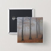 Herfstbeeld van nevelig bos, Grootvader Vierkante Button 5,1 Cm (Voorkant /achterkant)