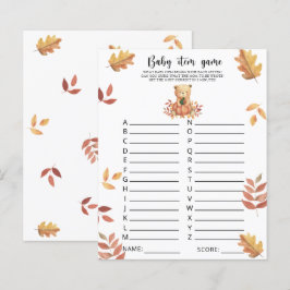 Herfstbeer - Baby Item Spel. Baby Shower Spel