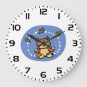 Herfstbeer met vallende bladeren grote klok (Voorkant)