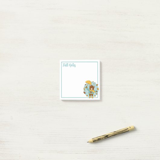 Herfstbeer verlaat post-it® notes (Op bureau)