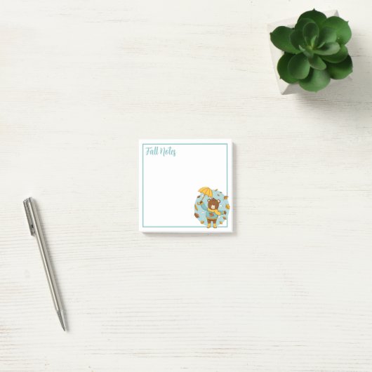Herfstbeer verlaat post-it® notes (Kantoor)