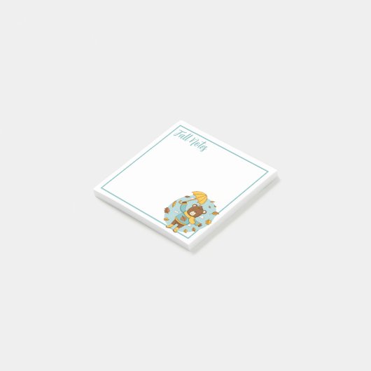 Herfstbeer verlaat post-it® notes (Schuin)