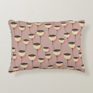 herfstbeker bloemen naadloos in bruin en p accent kussen