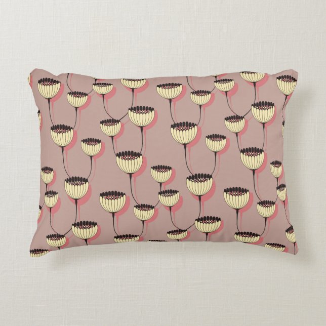 herfstbeker bloemen naadloos in bruin en p accent kussen (Voorkant)