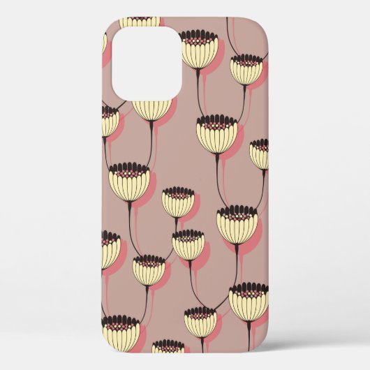 herfstbeker bloemen naadloos in bruin en p Case-Mate iPhone case (Achterkant)