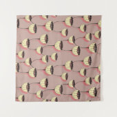 herfstbeker bloemen naadloos in bruin en p wandkleed (Voorkant (horizontaal))