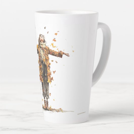 herfstbeker voor meisjes latte mok (Rechterhoek)