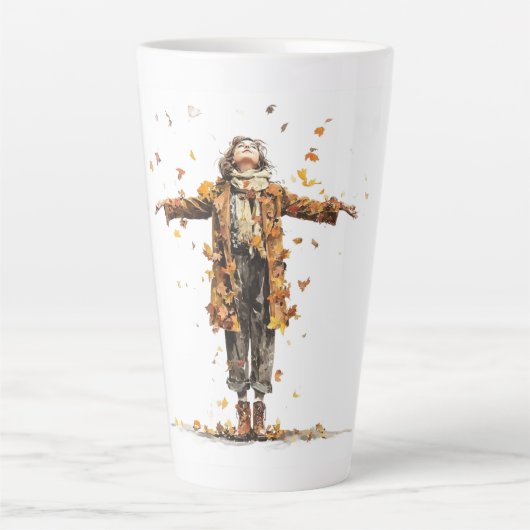 herfstbeker voor meisjes latte mok (Voorkant)