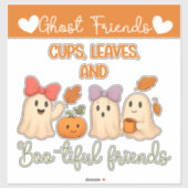 Herfstbekers, bladeren en vrolijke metgezellen sticker (Vel)