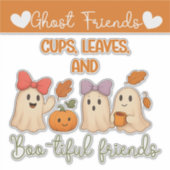 Herfstbekers, bladeren en vrolijke metgezellen sticker (Voorkant)