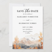 Herfstberg Bruiloft Save The Date Kaart (Voorkant)