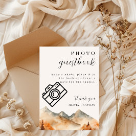 Herfstberg Bruiloftsfoto Gastboek Tafelkaart Kaart