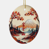 Herfstberg Fuji Japans Keramisch Ornament (Rechts)