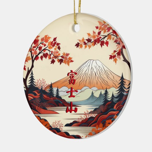 Herfstberg Fuji Japans Keramisch Ornament (Links)