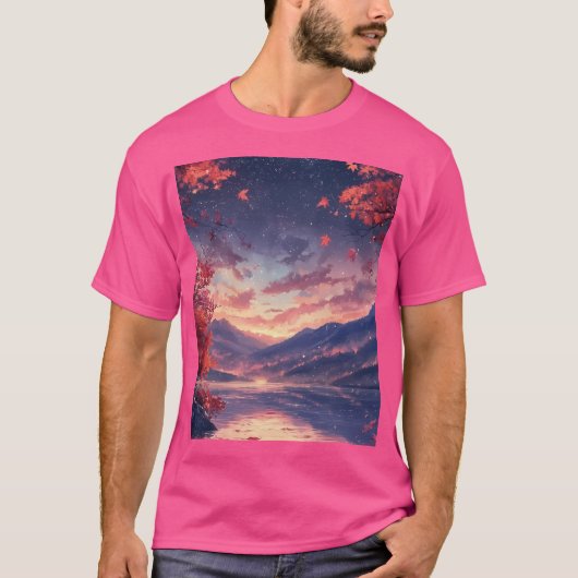 Herfstbergen en het meer t-shirt (Voorkant)